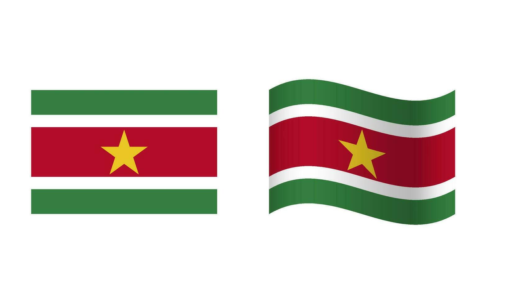 Rectangle and Wave Suriname Flag Illustration vector