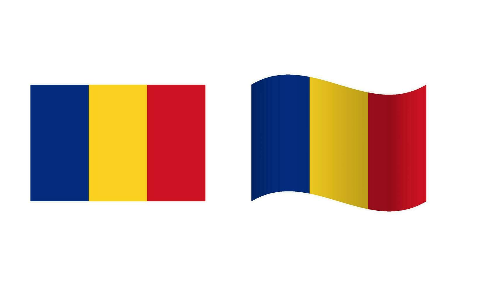 Rectangle and Wave Romania Flag Illustration vector