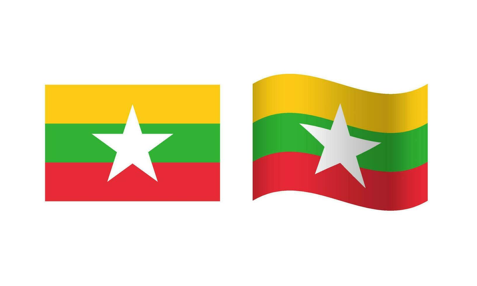 rectángulo y ola myanmar bandera ilustración vector