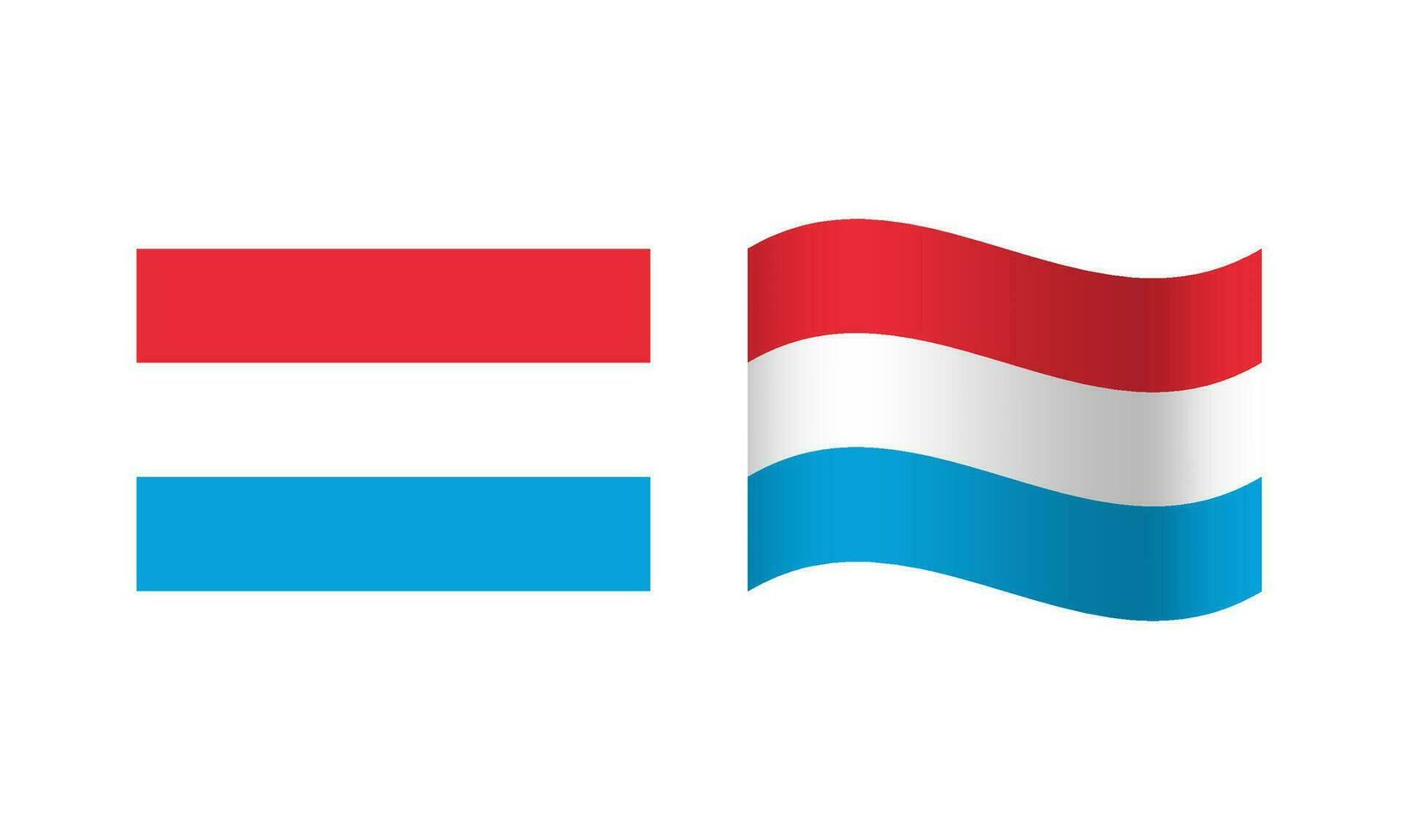Rectangle and Wave Luxembourg Flag Illustration vector
