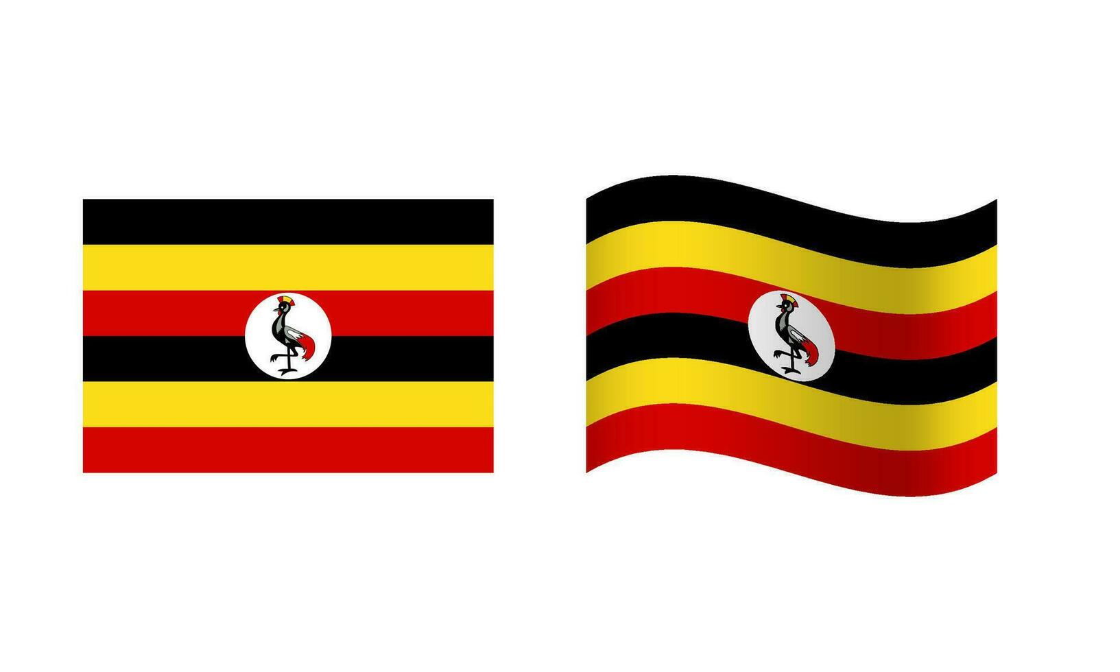 Rectangle and Wave Uganda Flag Illustration vector