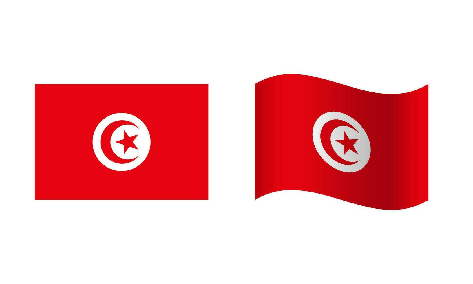 Rectangle and Wave Tunisia Flag Illustration vector