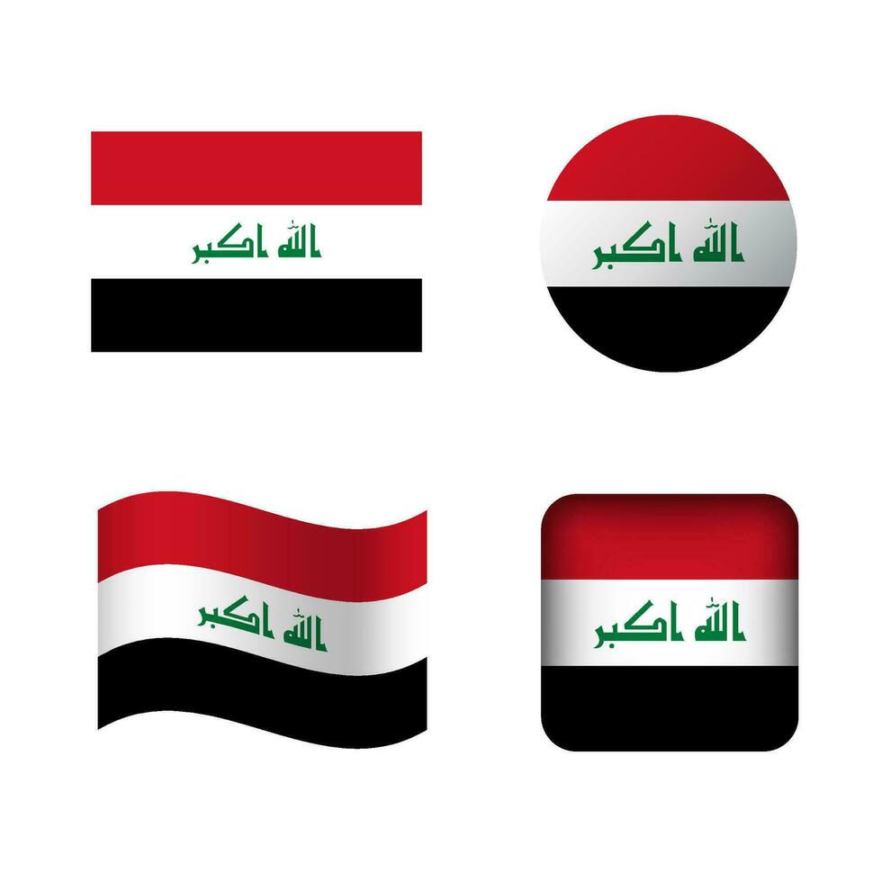Vector Iraq National Flag Icons Set