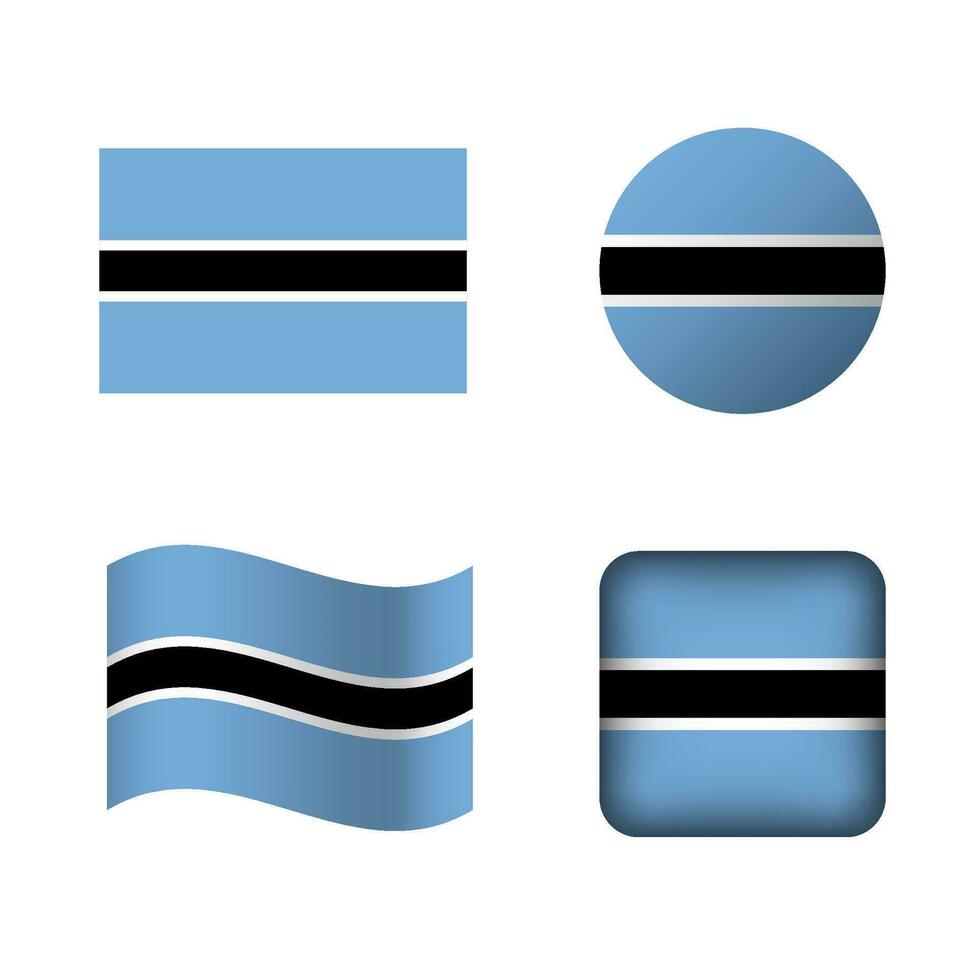 vector Botswana nacional bandera íconos conjunto