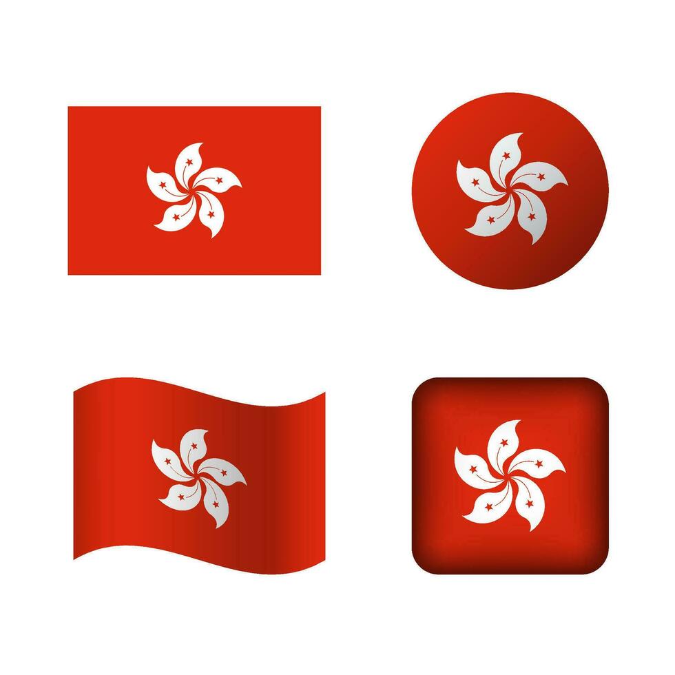 vector hong kong nacional bandera íconos conjunto