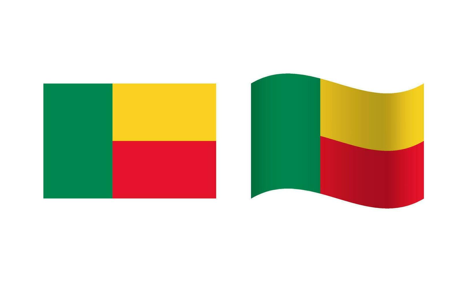 Rectangle and Wave Benin Flag Illustration vector
