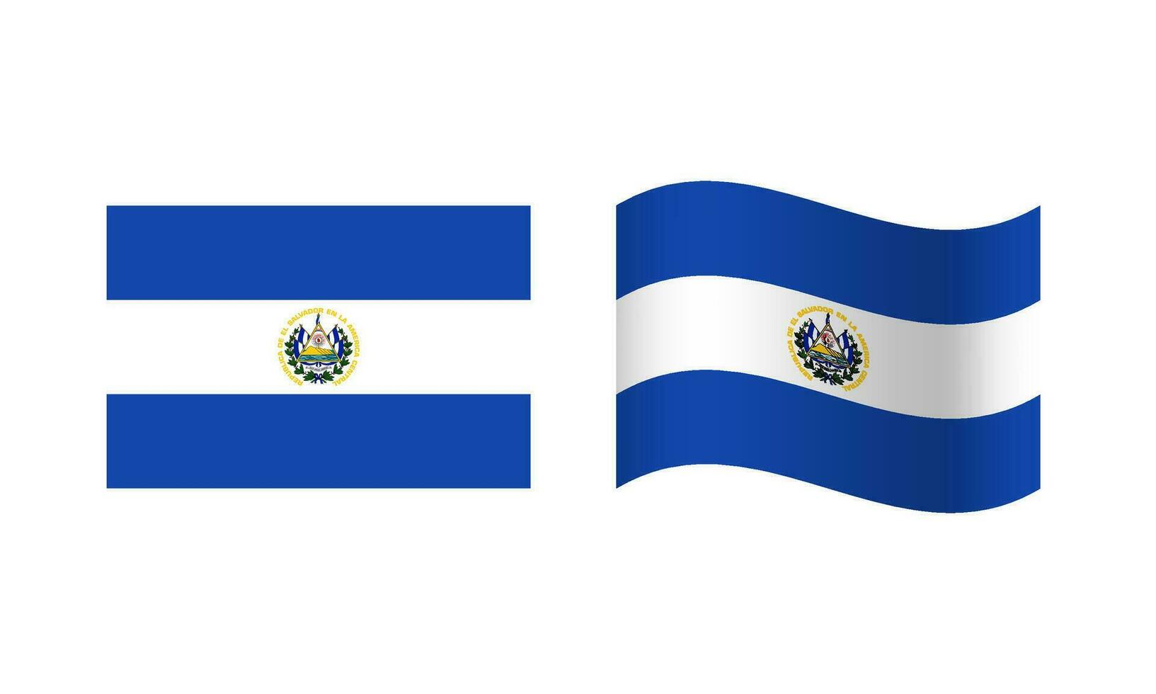 Rectangle and Wave El Salvador Flag Illustration vector