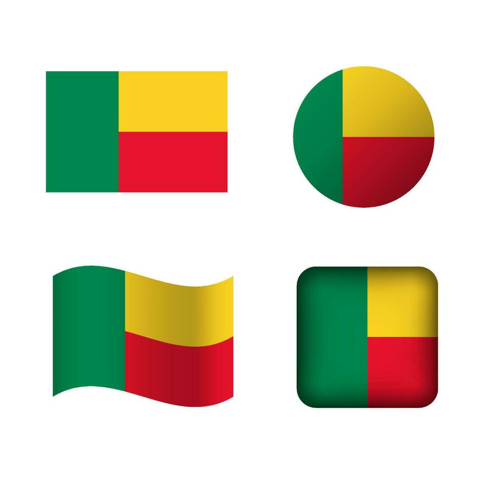 vector benin nacional bandera íconos conjunto