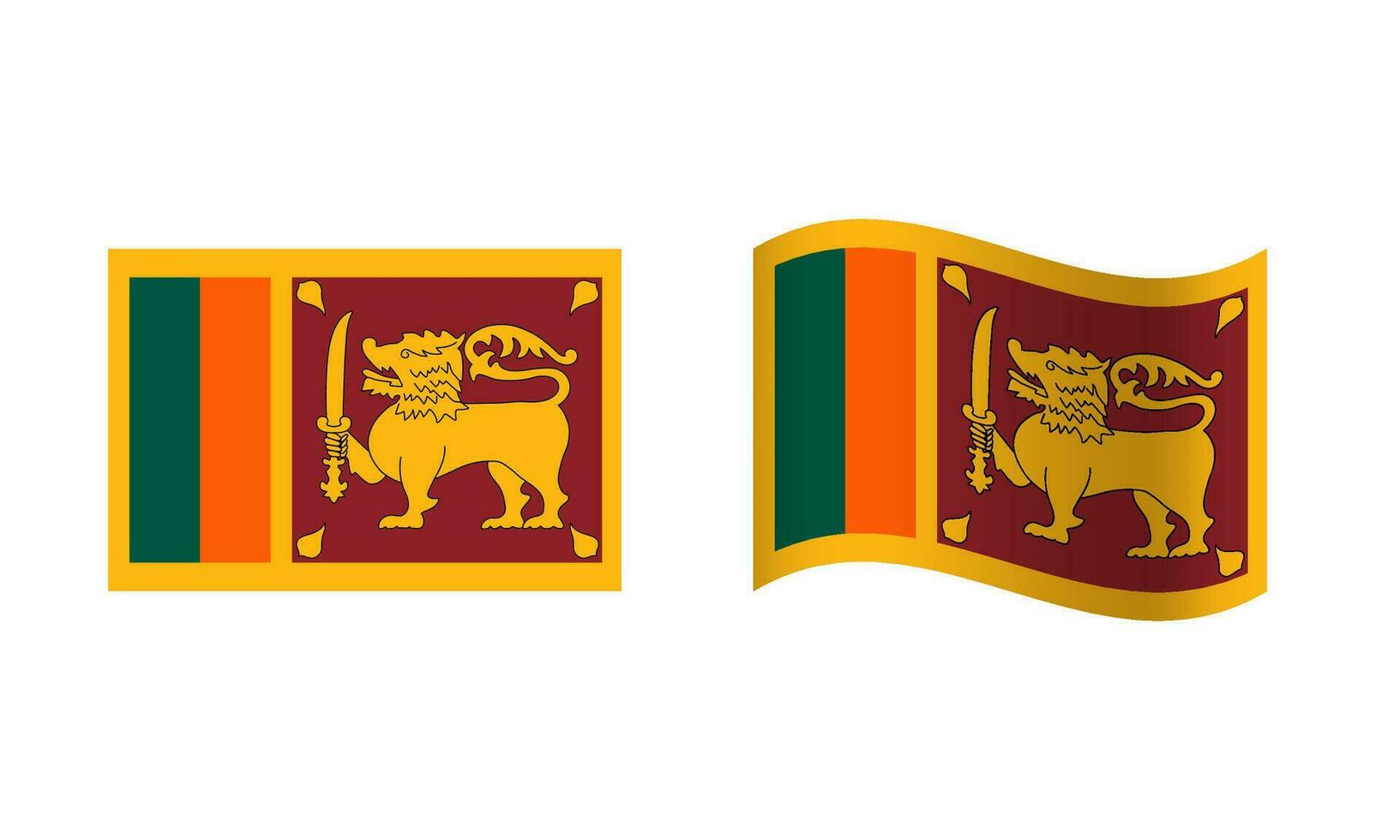 rectángulo y ola sri lanka bandera ilustración vector