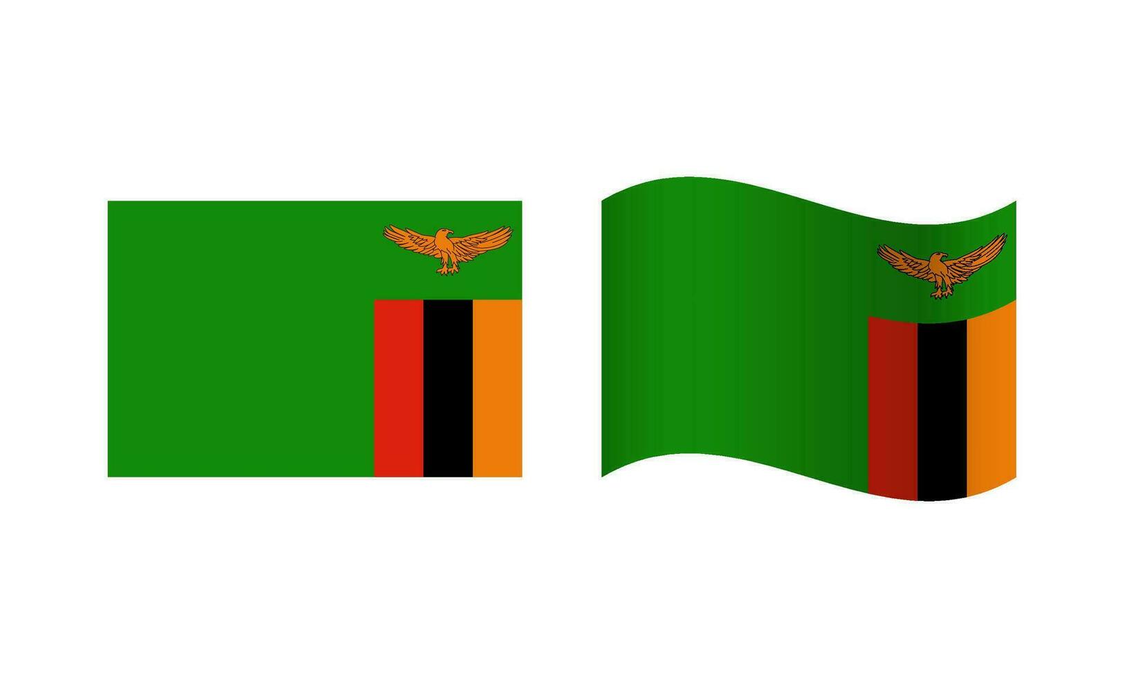 Rectangle and Wave Zambia Flag Illustration vector