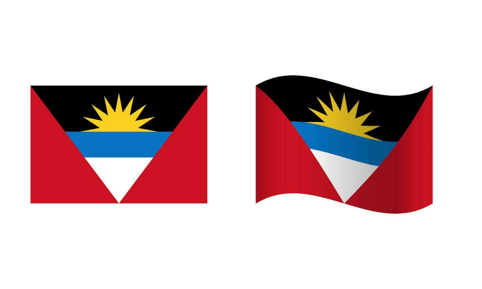 Rectangle and Wave Antigua and Barbuda Flag Illustration vector