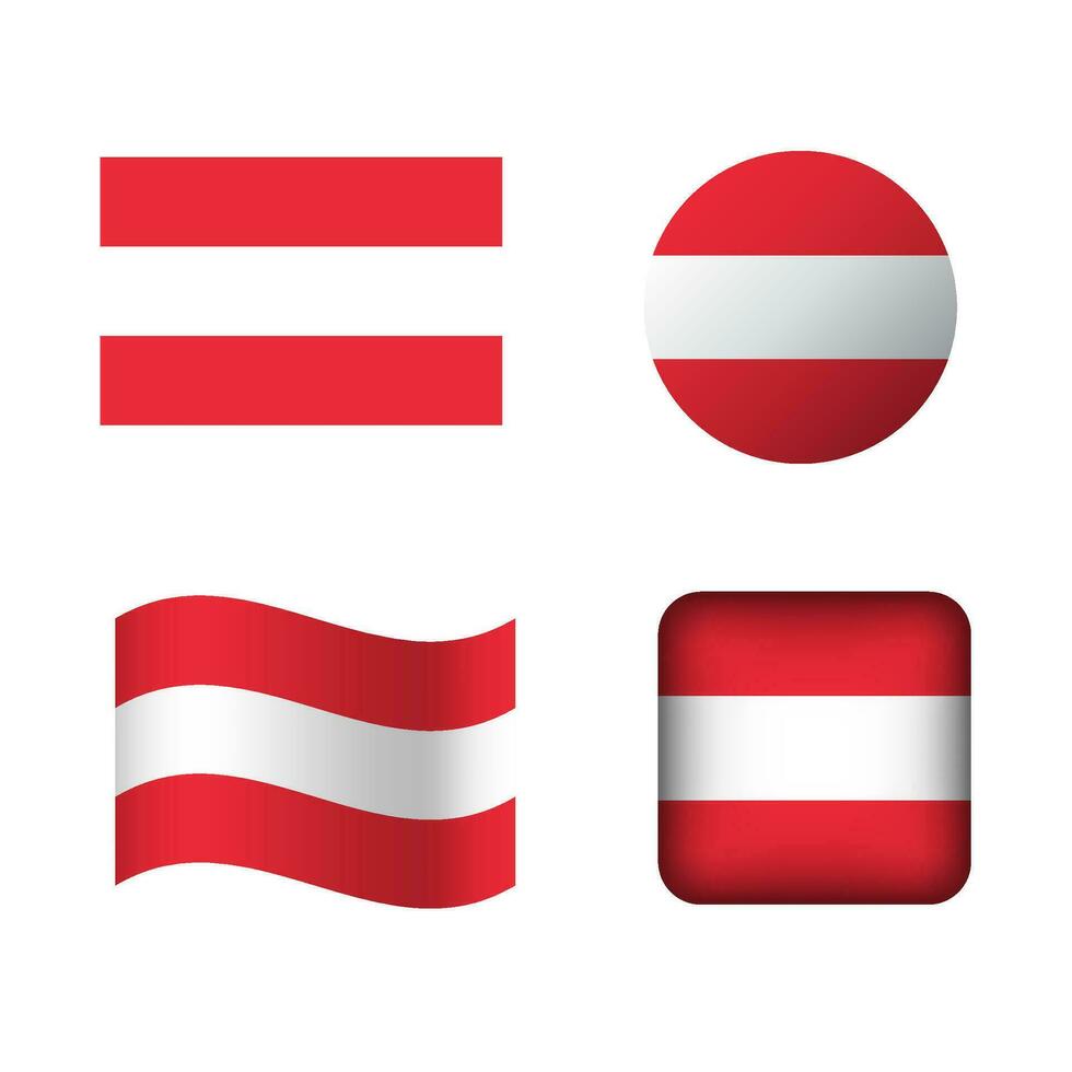 Vector Austria National Flag Icons Set