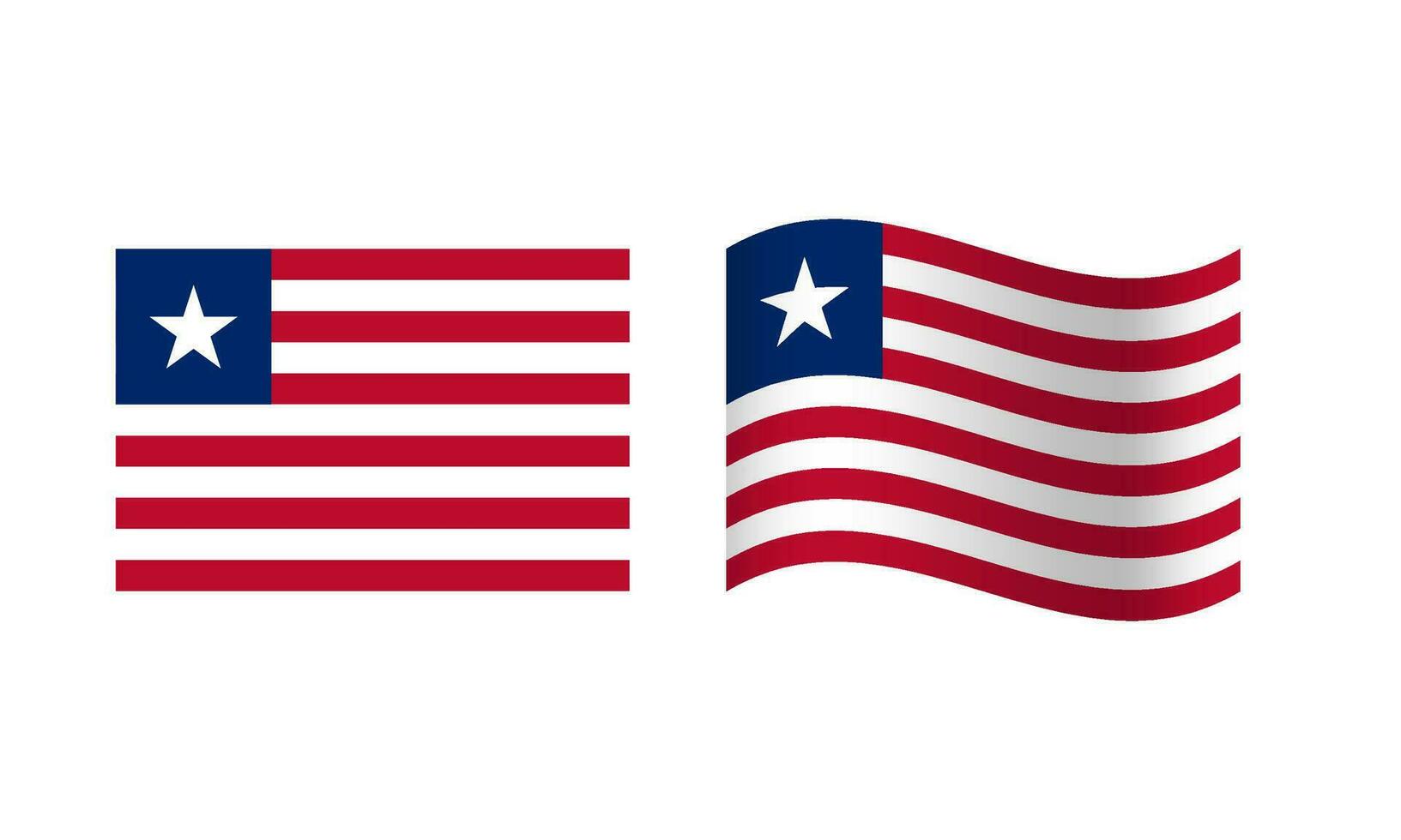 rectángulo y ola Liberia bandera ilustración vector