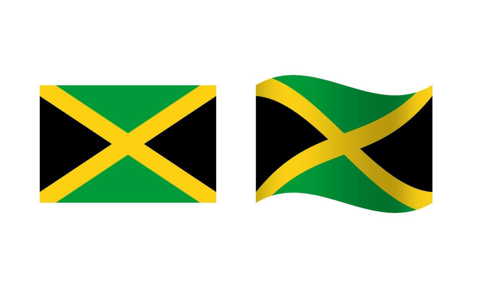 rectángulo y ola Jamaica bandera ilustración vector