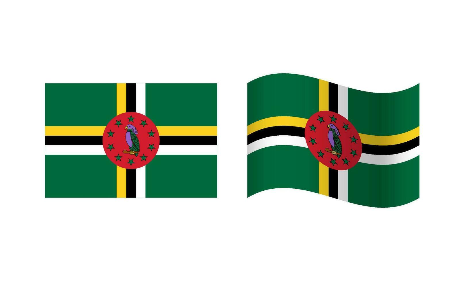 Rectangle and Wave Dominica Flag Illustration vector