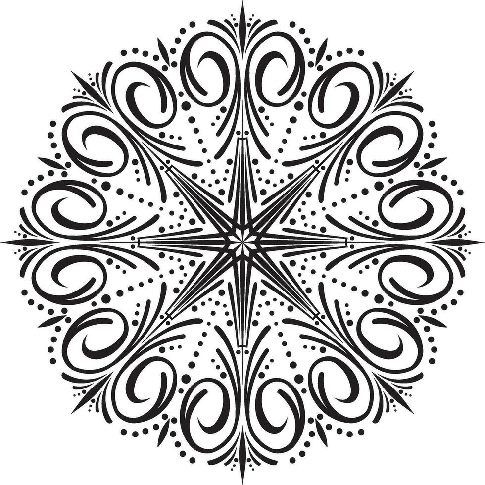 Vector round classic monochrome european ornament. pattern in a circle of ancient Greece and the Roman Empire.