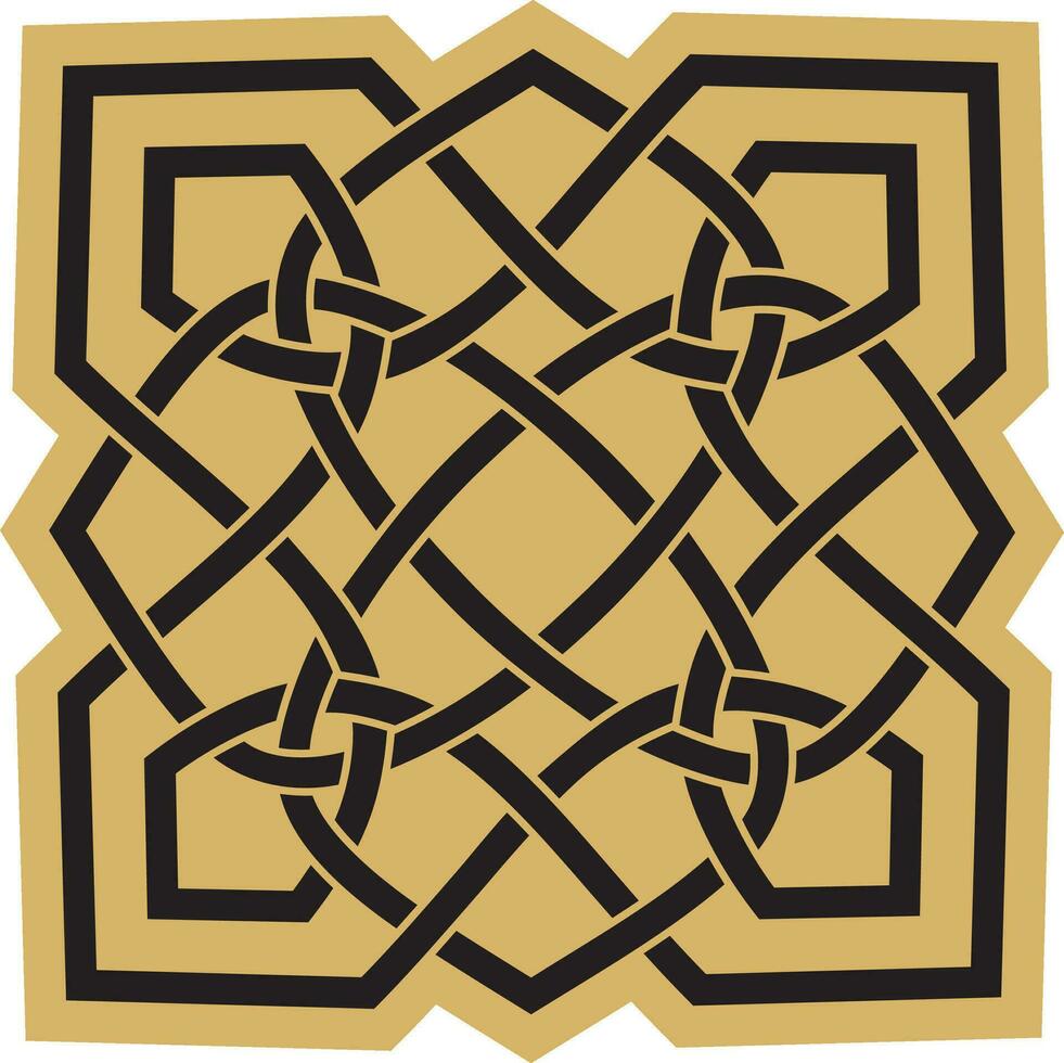 Vector gold and black Celtic knot. Ornament of ancient European peoples. The sign and symbol of the Irish, Scots, Britons, Franks