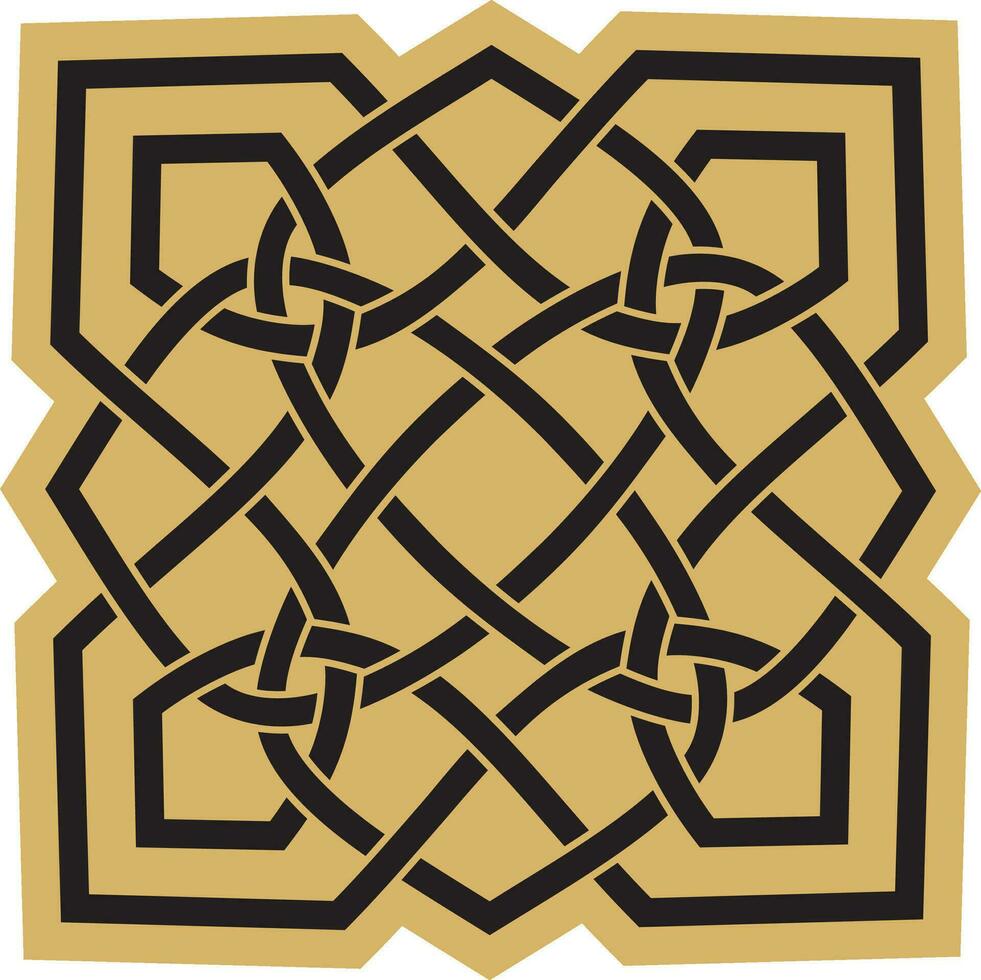 Vector gold and black Celtic knot. Ornament of ancient European peoples. The sign and symbol of the Irish, Scots, Britons, Franks