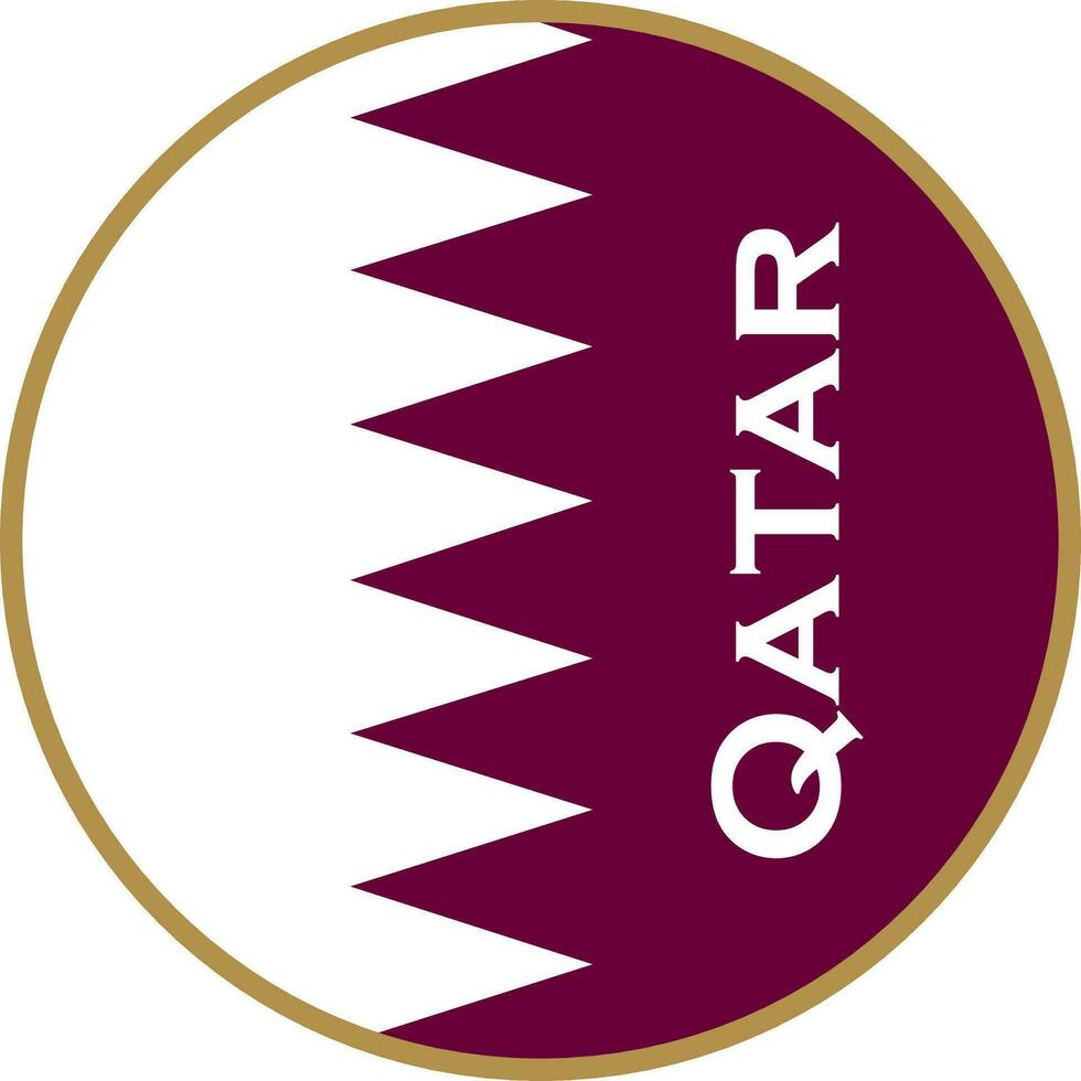 Vector national flag in the circle of the Arab state of Qatar. symbol Territory in the Persian Gulf