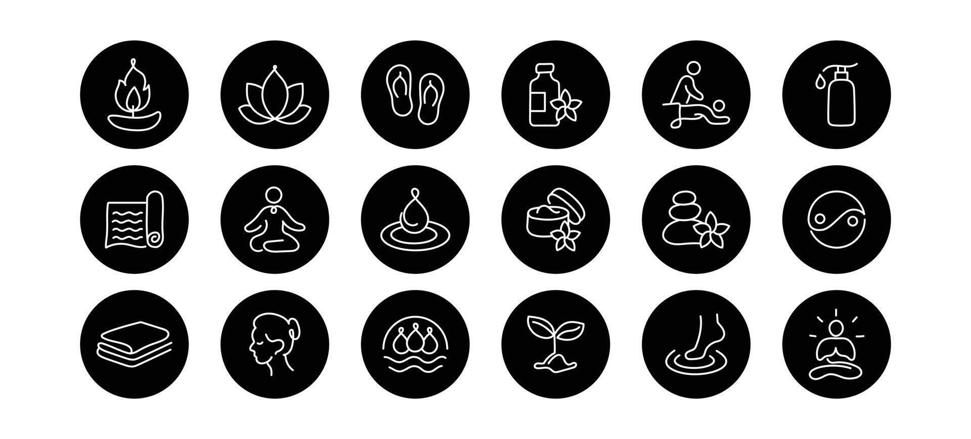 Yoga Icon Concepts - Meditation, Asanas, Relaxation, Mindfulness Symbols vector