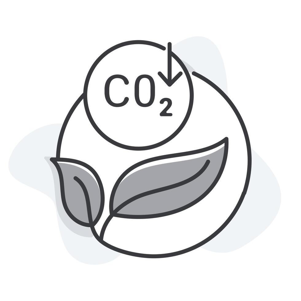 An icon symbolizing carbon emission reduction and raising awareness about carbon footprints and greenhouse gas control. vector