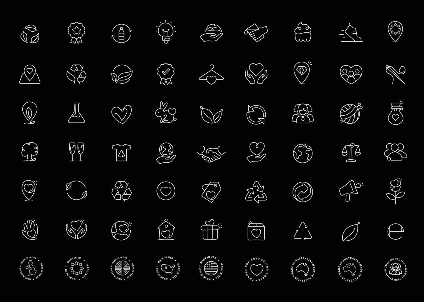 Small Business Labels Icons. Tags, Stickers, and Symbols. Enhance your small business branding with our versatile set of icons vector