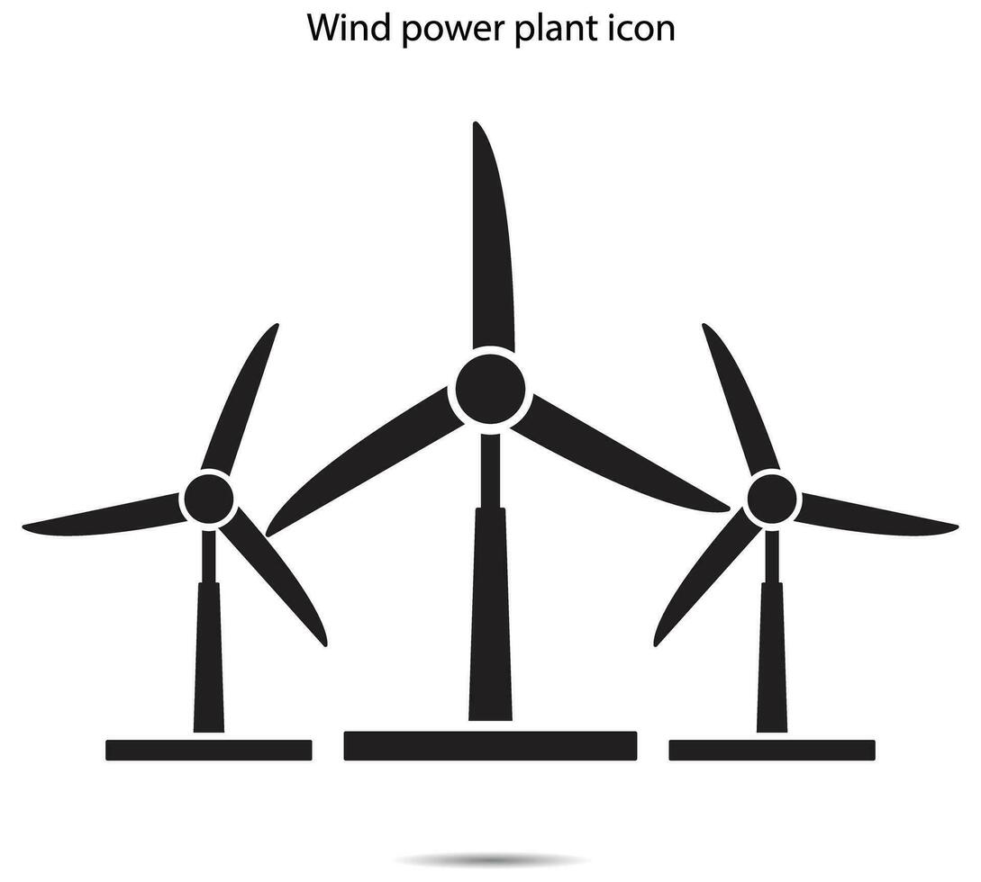 Wind power plant icon vector