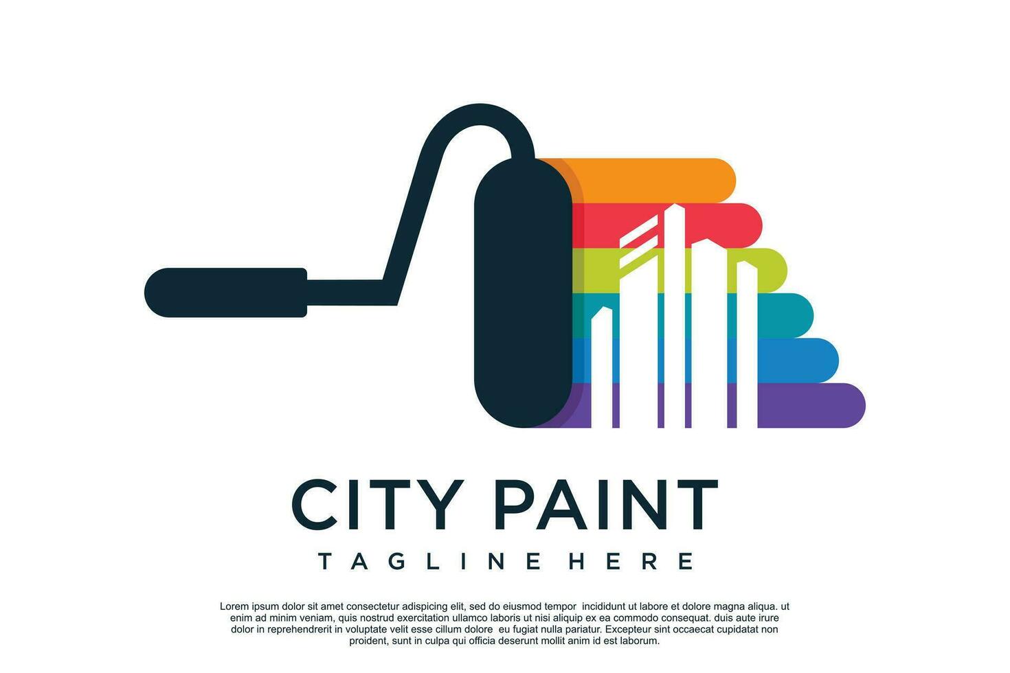 Paint logo design template with creative unique concept Premium Vector
