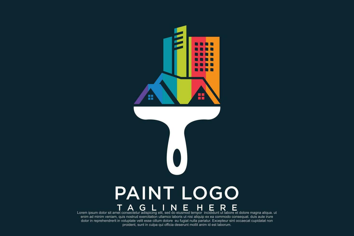 Paint logo design template with creative unique concept Premium Vector