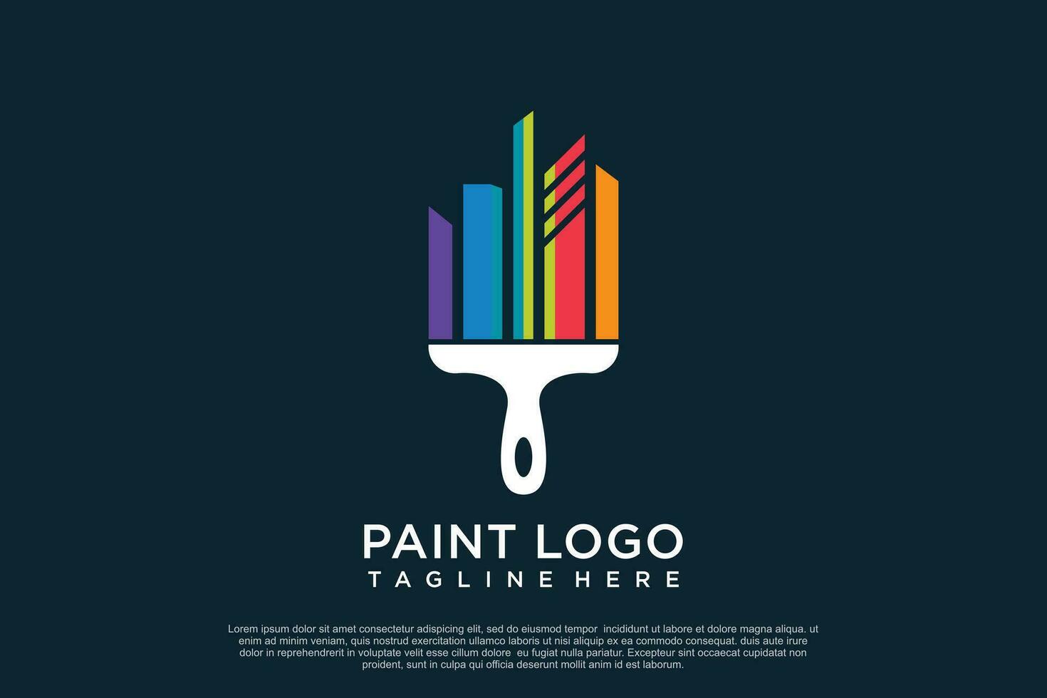 Paint logo design template with creative unique concept Premium Vector