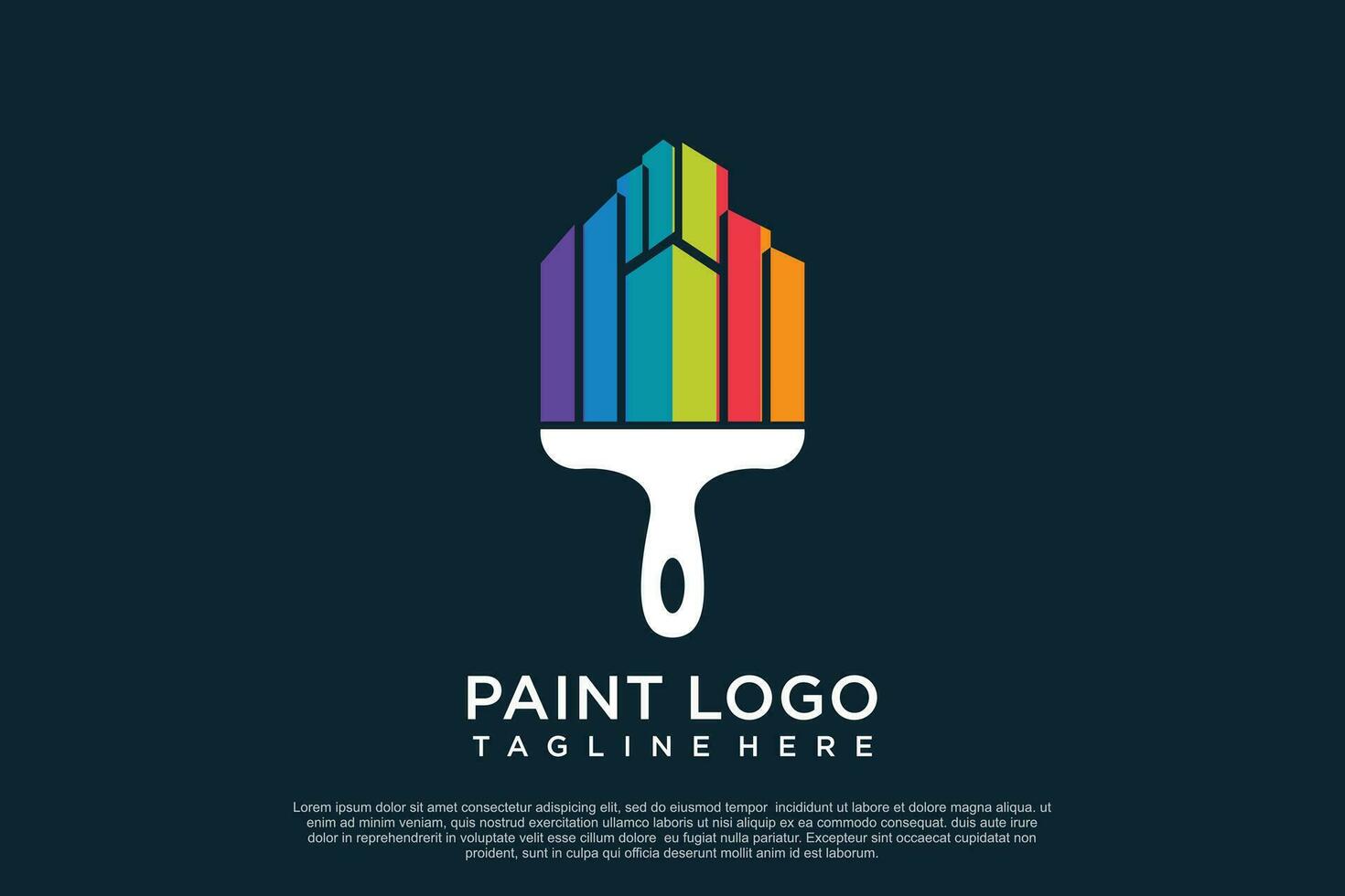 Paint logo design template with creative unique concept Premium Vector