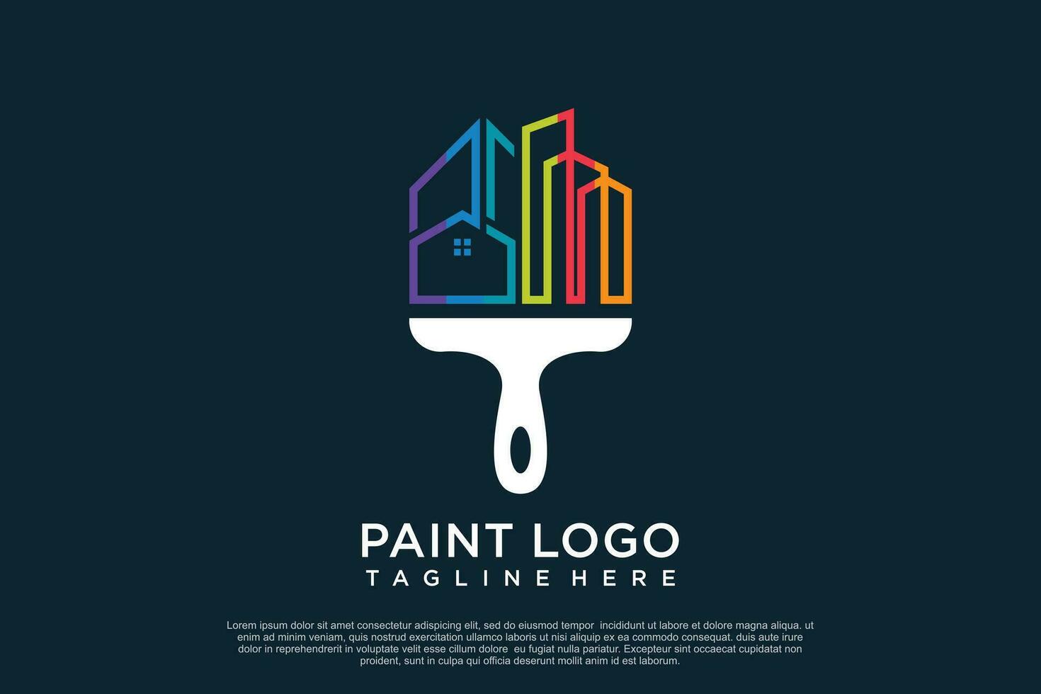 Paint logo design template with creative unique concept Premium Vector