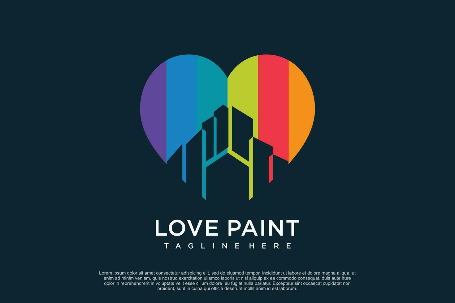 Paint logo design template with creative unique concept Premium Vector