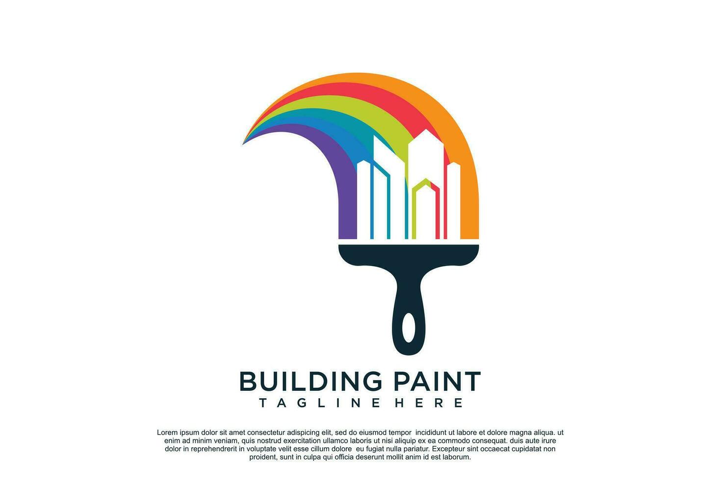 Paint logo design template with creative unique concept Premium Vector
