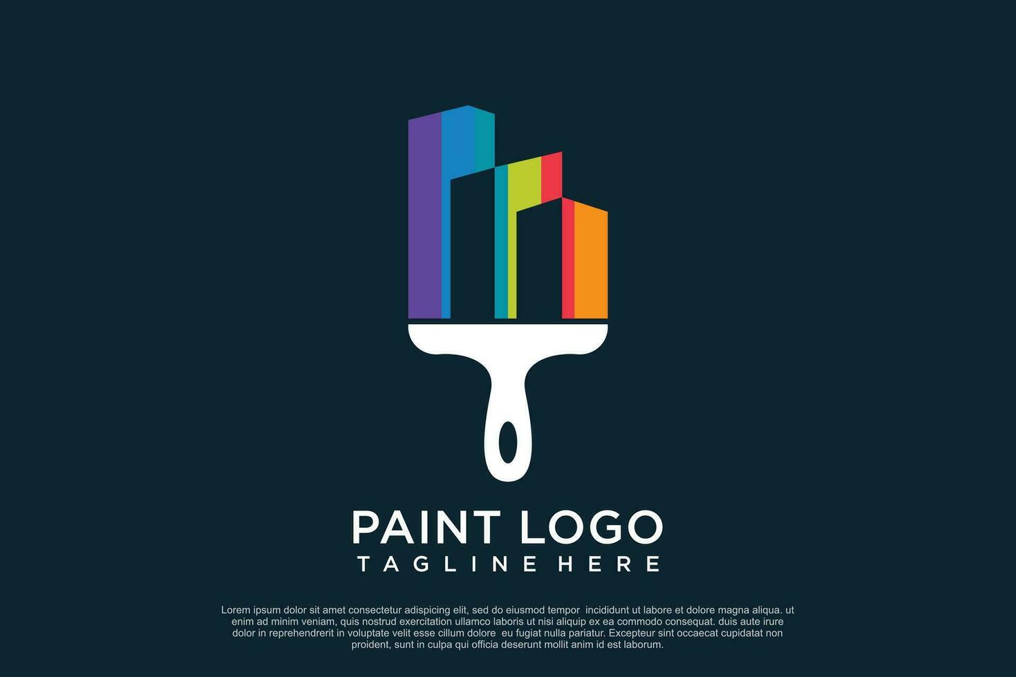 Paint logo design template with creative unique concept Premium Vector