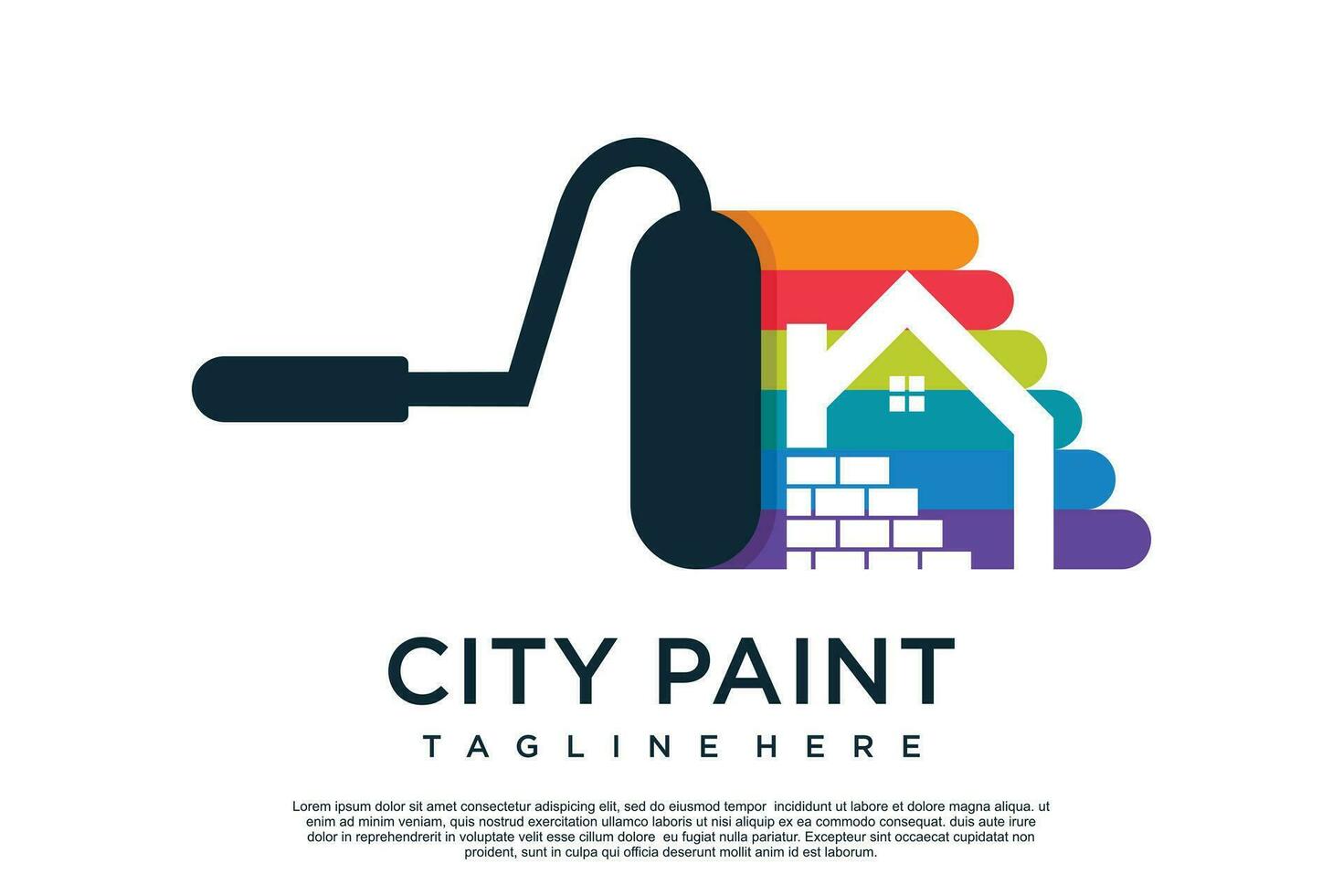 Paint logo design template with creative unique concept Premium Vector