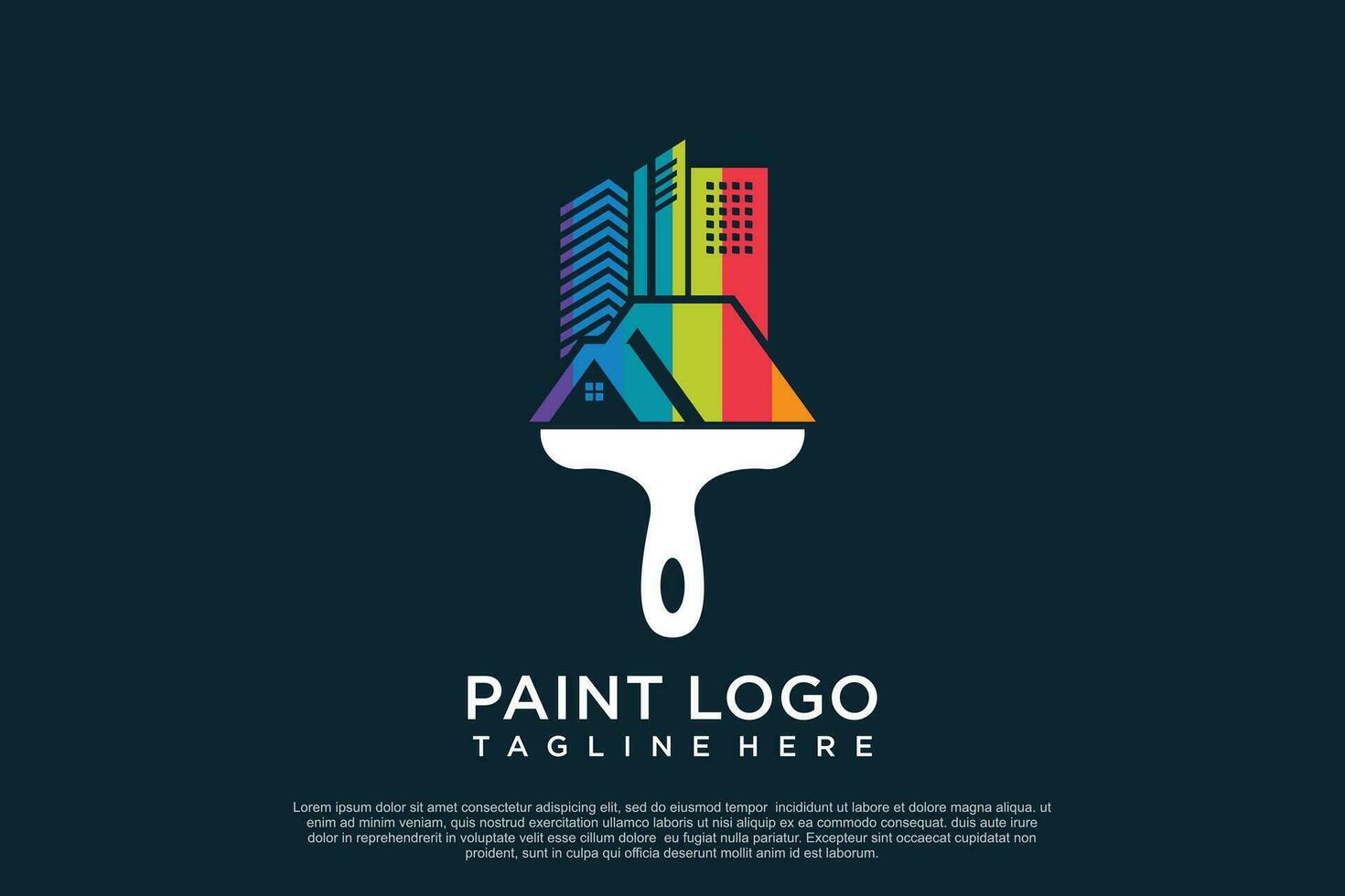 Paint logo design template with creative unique concept Premium Vector