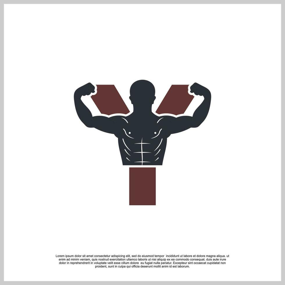 Fitness logo design on letter gym and dumbbell fitness Premium Vector