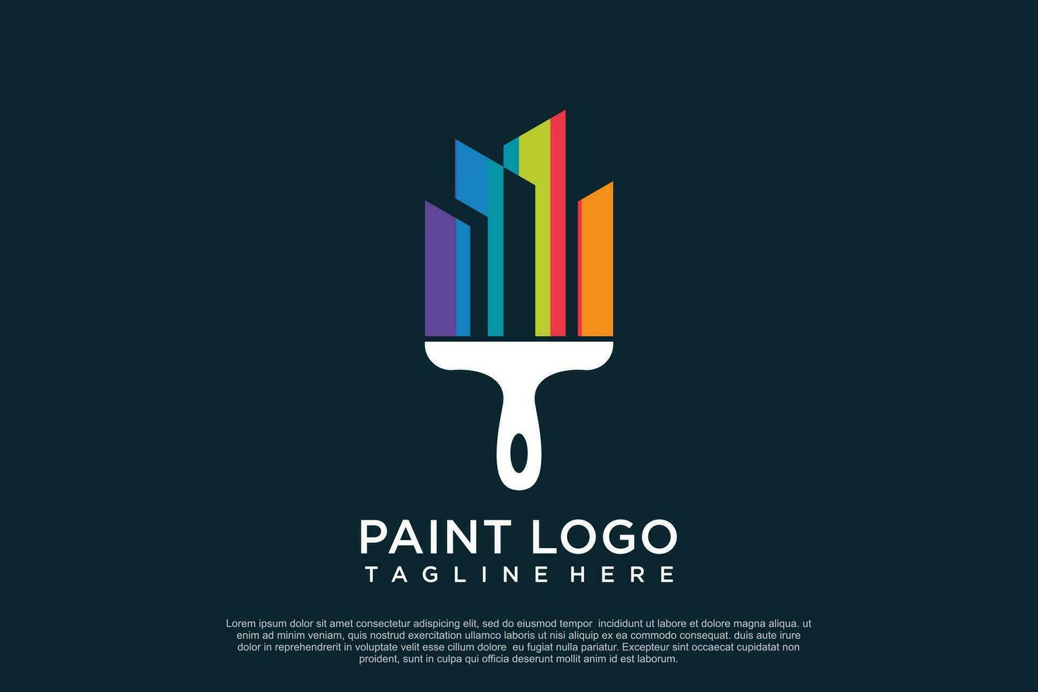 Paint logo design template with creative unique concept Premium Vector