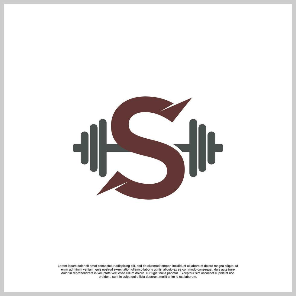 Letter gym with barbel logo design template unique concept Premium Vector