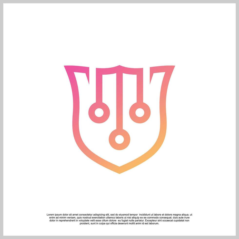 Shiled logo design with unique concept Premium Vector