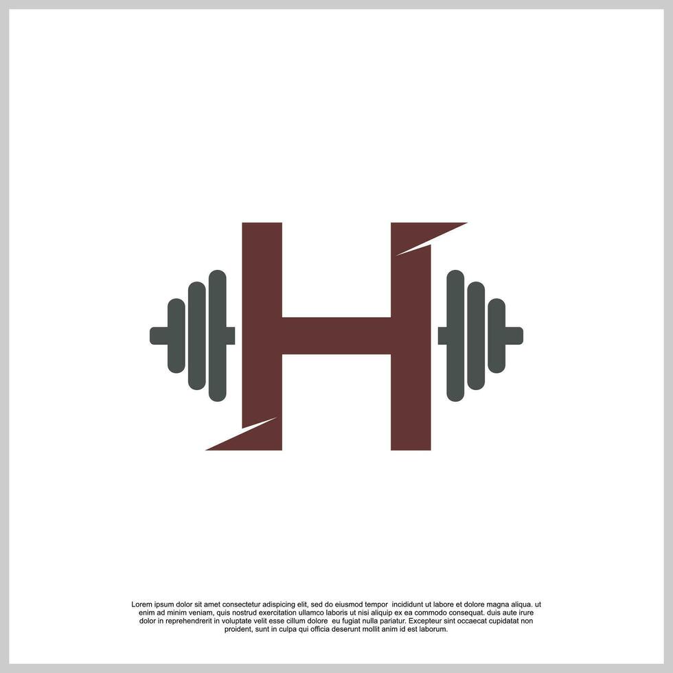 Letter gym with barbel logo design template unique concept Premium Vector