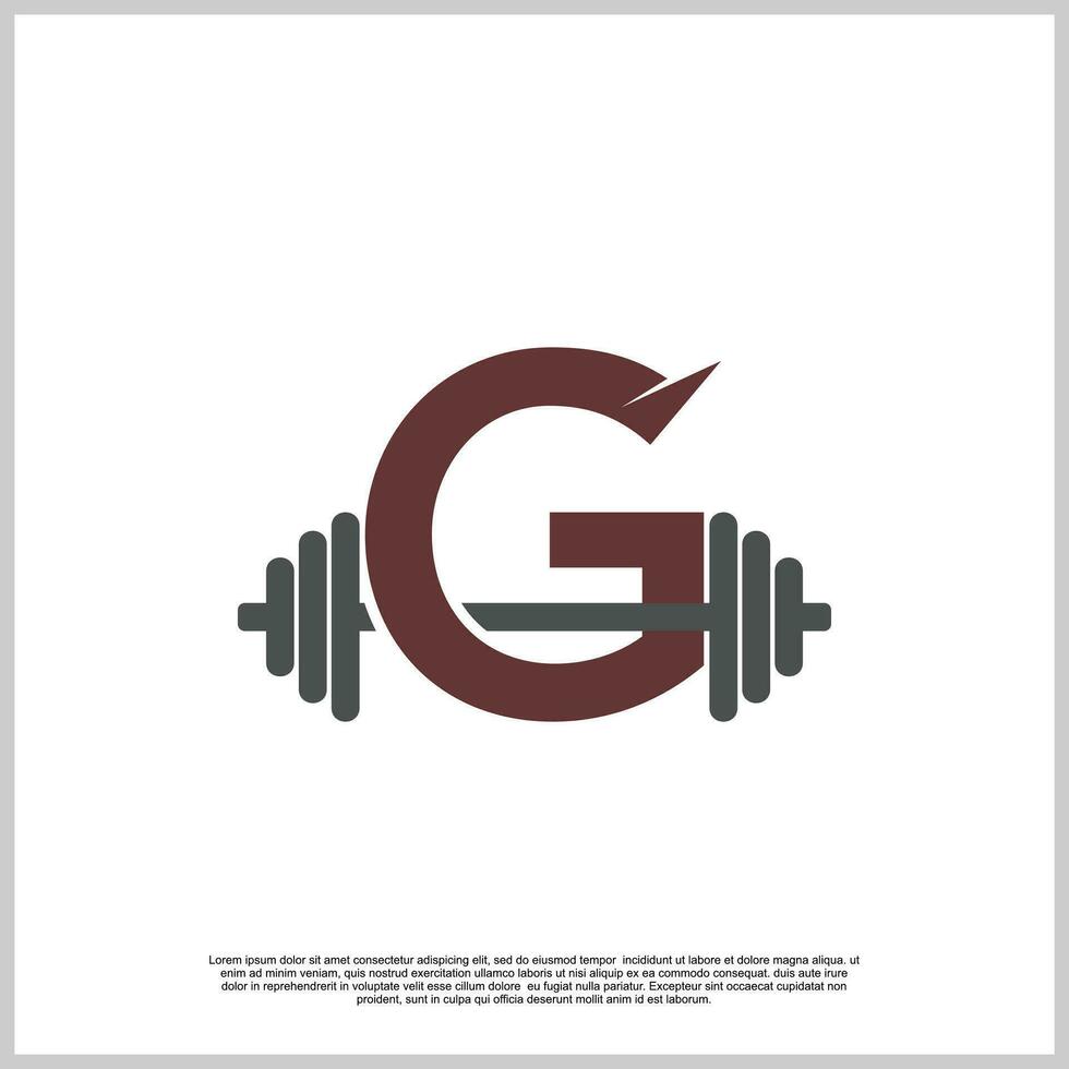 letra gimnasio con barbo logo diseño modelo único concepto prima vector