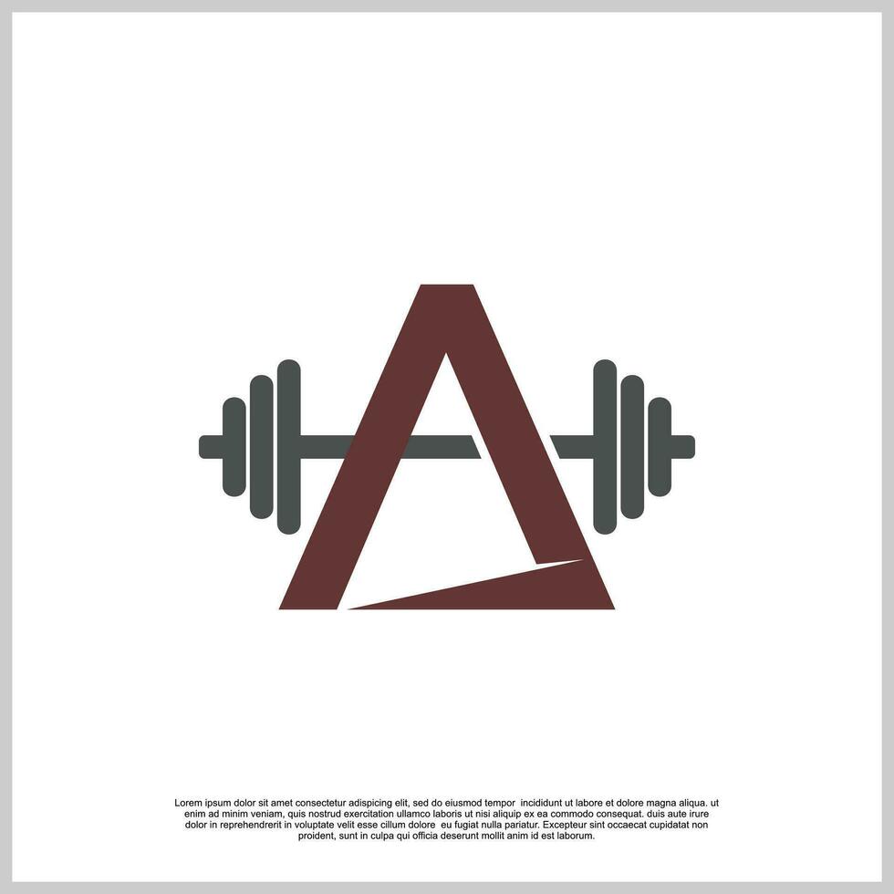 Letter gym with barbel logo design template unique concept Premium Vector