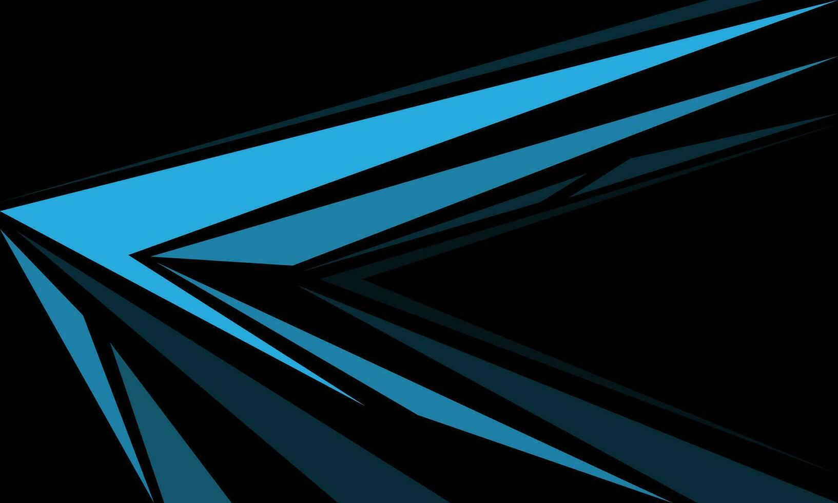 Abstract blue arrow direction geometric on black with blank space design modern luxury futuristic background vector