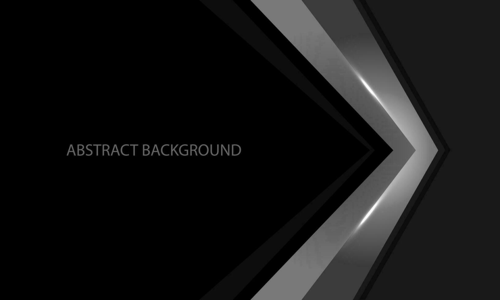 Abstract silver arrow direction geometric on black with blank space design modern luxury futuristic background vector