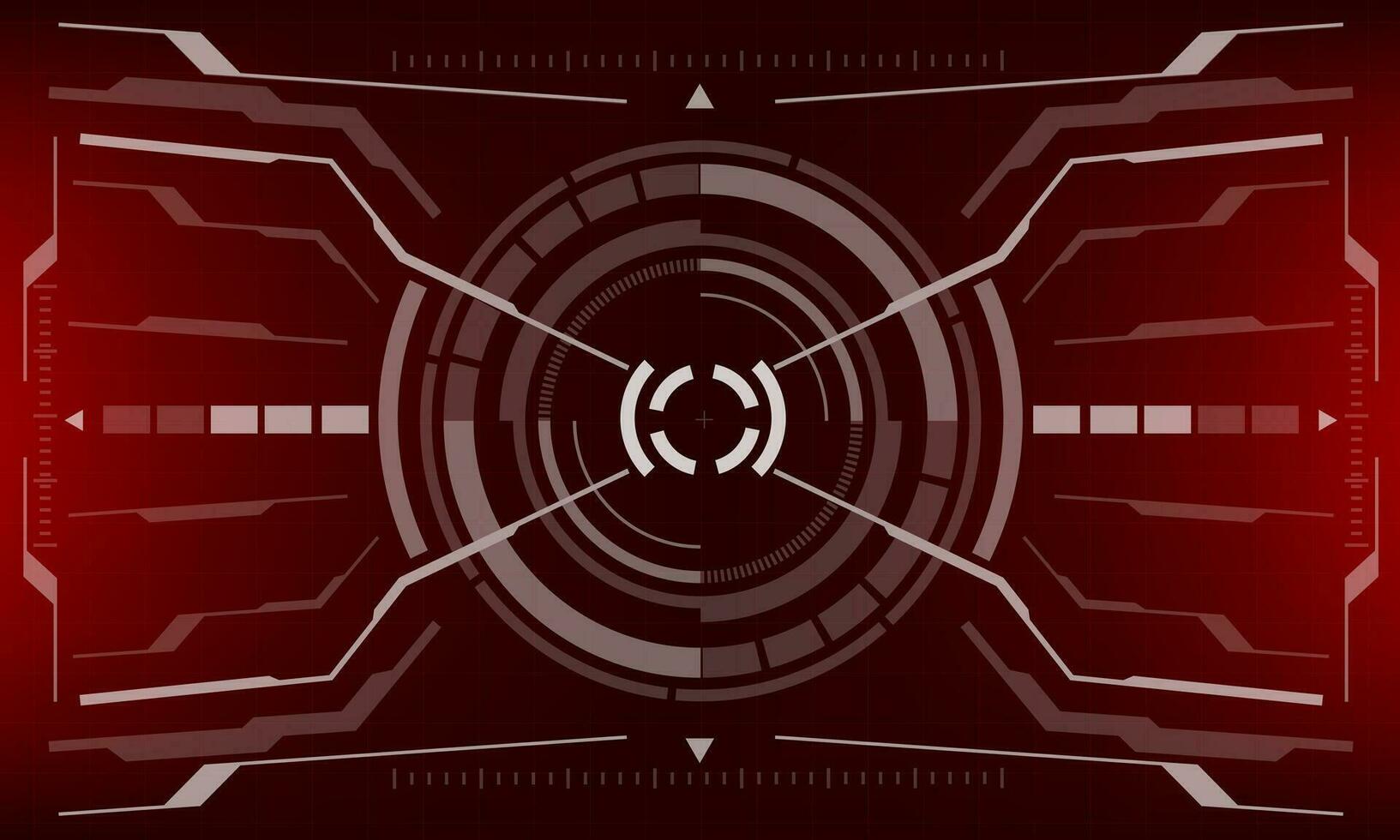 hud ciencia ficción interfaz pantalla ver geométrico en rojo diseño virtual realidad futurista tecnología creativo monitor vector