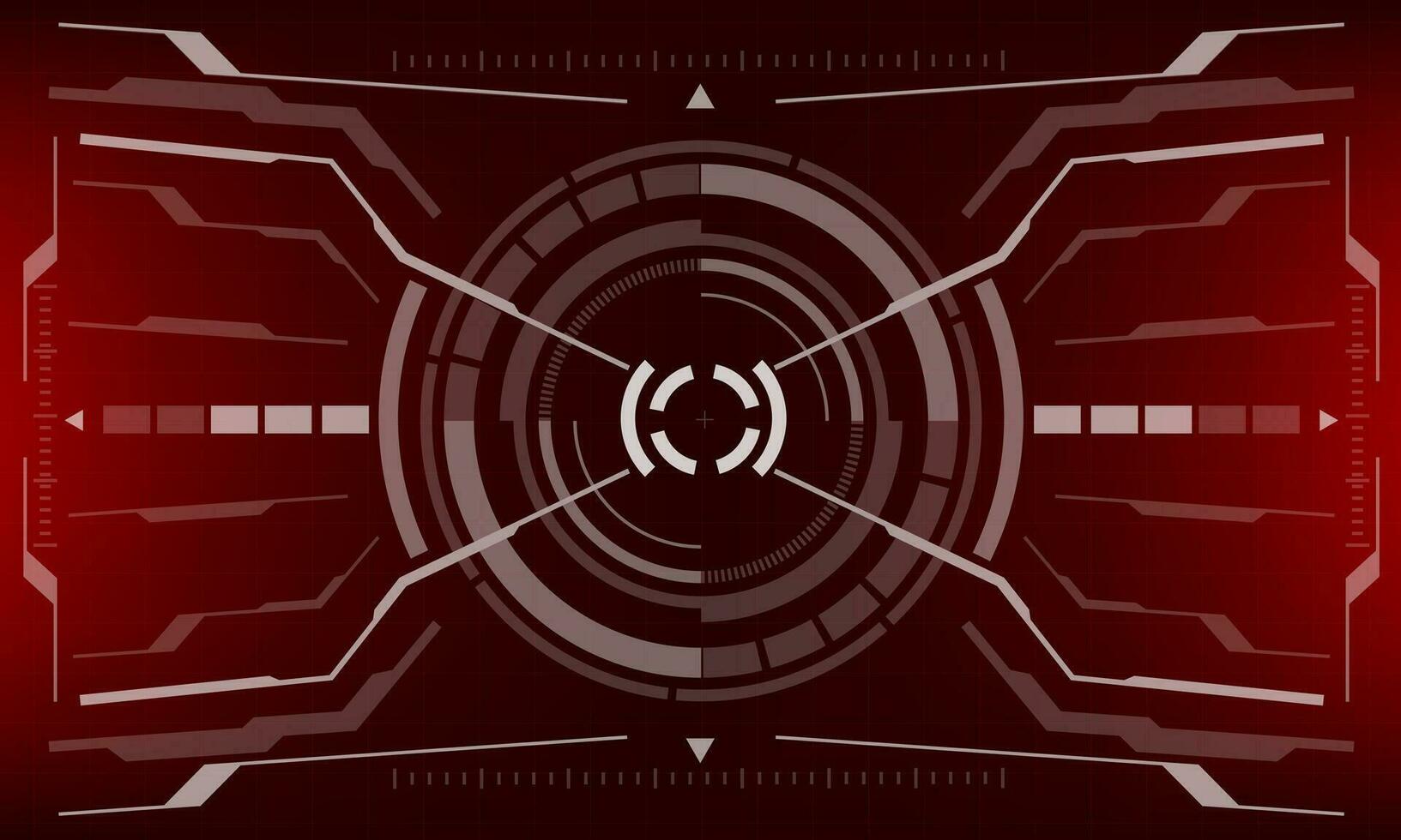 HUD sci-fi interface screen view geometric on red design virtual reality futuristic technology creative display vector