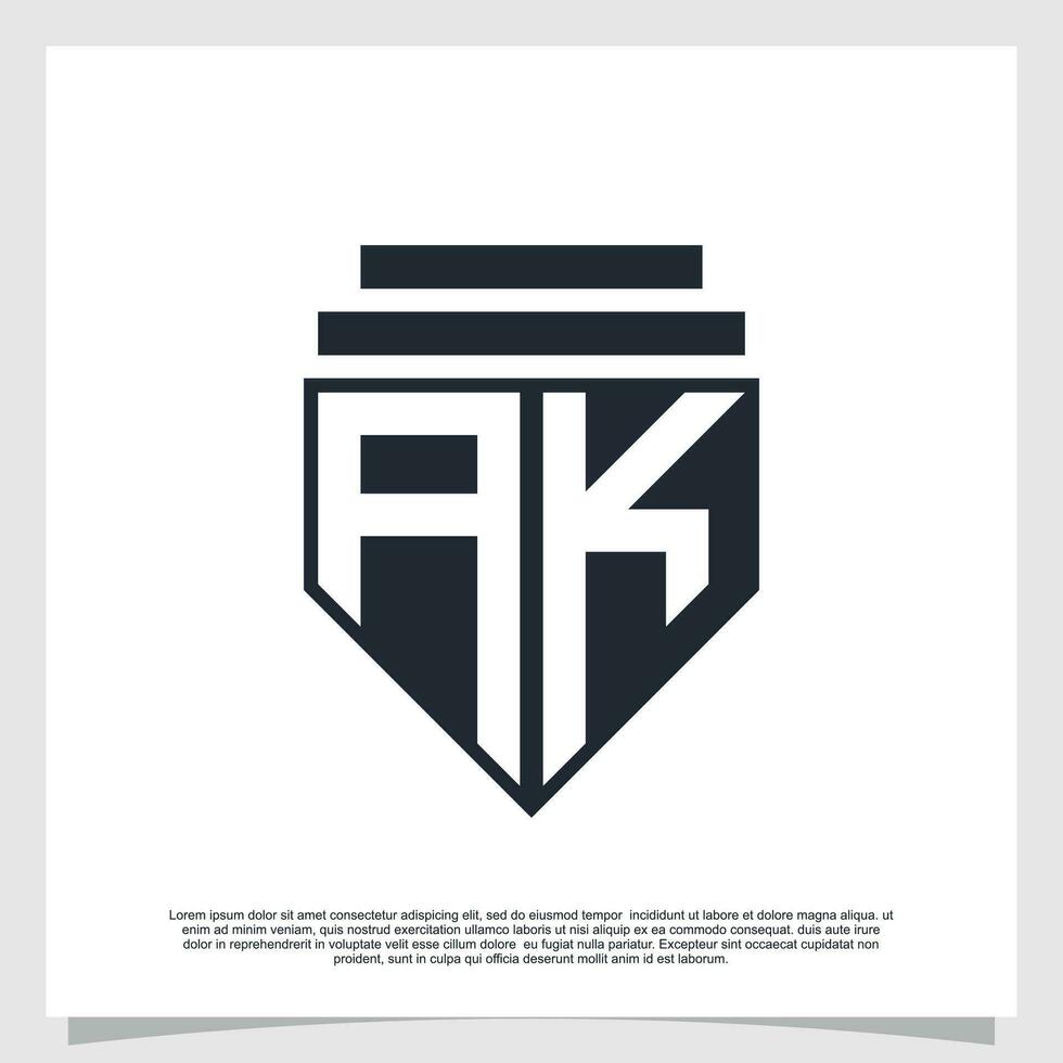 Logo design initial letter with shield for business creative concept Premium Vector