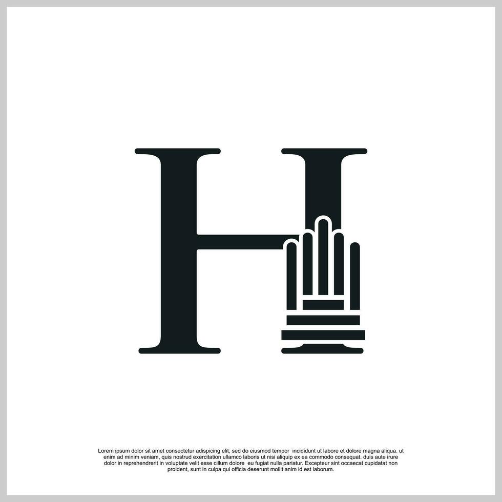 Legal pillar logo design initials with creative concept premium vector